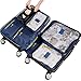 Lictin Compression Travel Luggage Packing Organizers with Laundry Bag, 7 Set Packing Cubes with Shoe Bag, Compression Pouches for Luggage (Dark Blue)