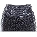 22inch Clip in Kinky Curly Hair Extensions brazilian kinky curly virgin hair Natural 3B 3C Kinky Curly Clip Ons Full Head