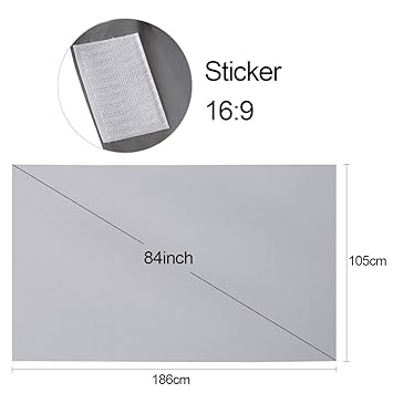 Docooler 84 Pantalla de proyector portátil HD 16: 9 84 Pulgadas ...
