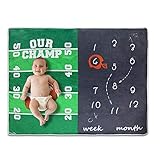 Baby Monthly Milestone Blanket (Track Baby’s Growth for Months, Blanket for Baby Girls and Boys, Record Milestones with a Picture, 4 Variations of Blankets)