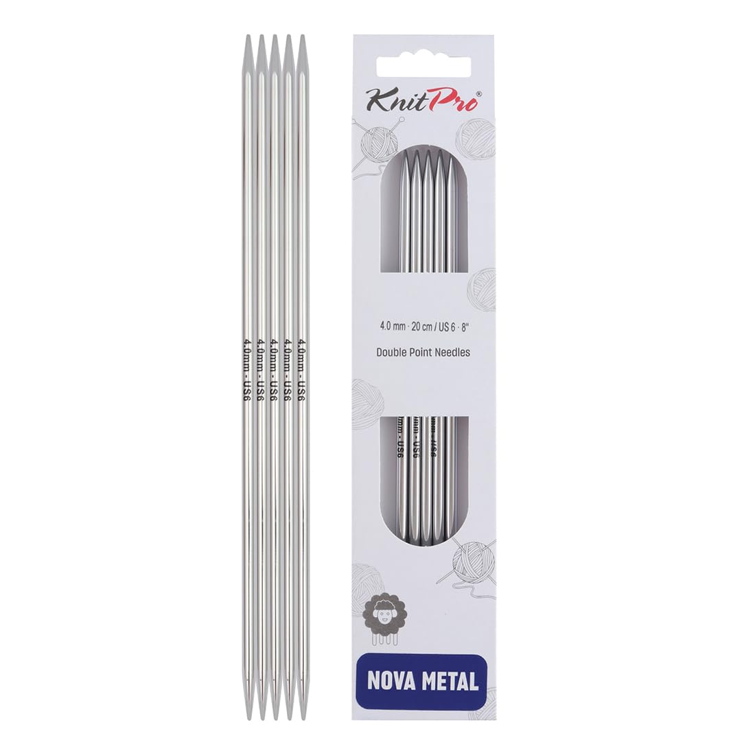 KnitPro Nova Double Pointed Needles 8" (20cm) | 4.00mm