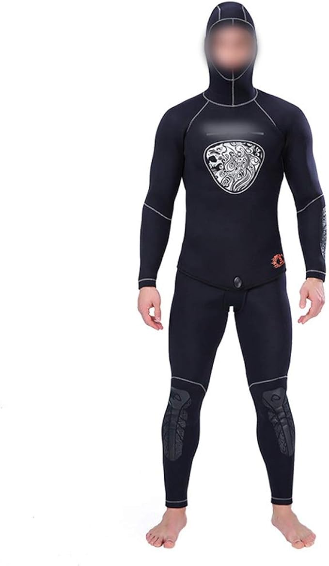 Longsleeved Split Diving Suit With Hood 5mm Thick Wet Suit