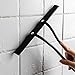 AHDE Shower Squeegee Glass Squeegee Window Squeegee,All-Purpose Stainless Steel Shower Cleaner for Shower Doors, Bathroom,Kitchen,Window,Restaurant,Mirror and Car Glass(Black)