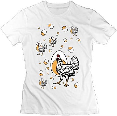 Erjran Roseanne's Chicken Women's Soft Short Sleeve T Shirt Color White Size XXL