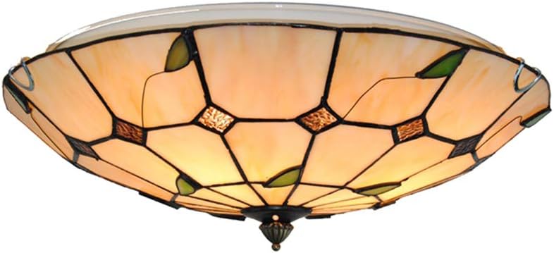 Tiffany Style Flush Mount Ceiling Lighting 15 7 Inch Leaf Pattern