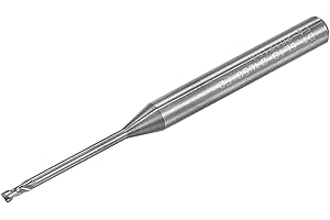 uxcell Square Nose End Mill, 1.5mm Solid Carbide Long Reach CNC Router Bits 2 Flutes Milling Cutter with Extended Neck, 18mm 