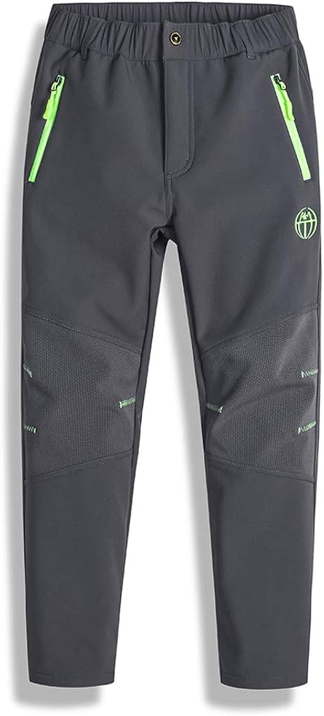 Hiheart Boys Girls Softshell Hiking Pants Waterproof Outdoor Trousers: Clothing
