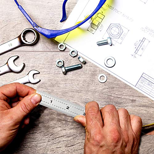 image for Offidea Machinist Ruler 6 Inch, 2 Pack - Rigid Stainless Steel Ruler w