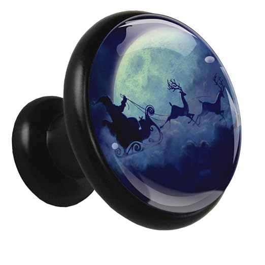 Kommode Schubladen Knopf schwarz Frohe Weihnachten Elch Möbelknöpfe