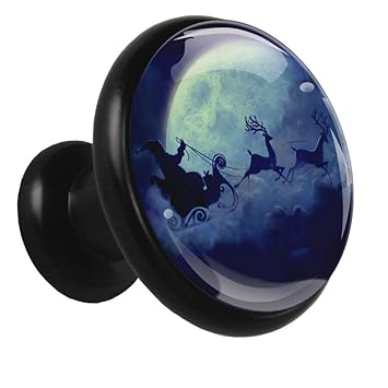 Kommode Schubladen Knopf schwarz Frohe Weihnachten Elch Möbelknöpfe