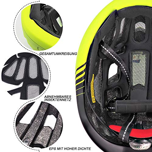 VICTGOAL Fietshelm Heren Mountainbike Helm met Afneembaar Magnetisch Vizier Afneembare Zonbeschermingskap en LED… - Image 8
