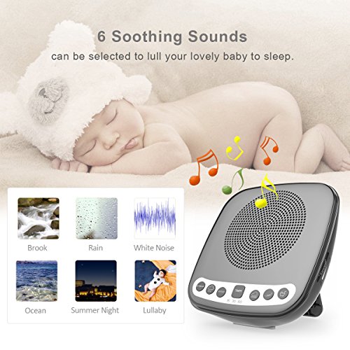 INLIFE Sound Machine Sleep Therapy White Noise Machine with FM Radio, Timers and Battery Charging Options for Babies, Adults and Travellers