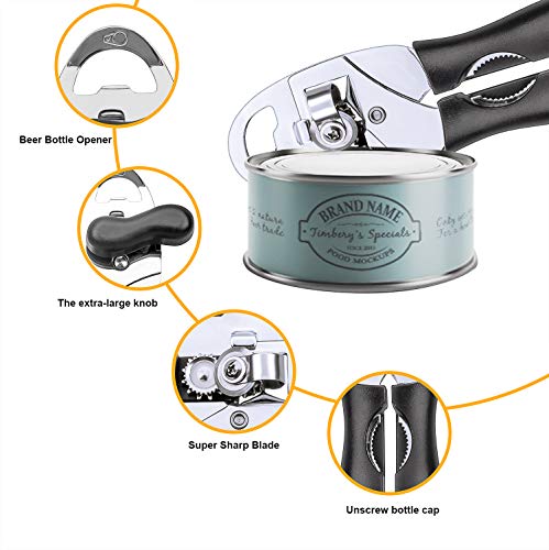 image for ZEVEZ Can Opener Manual Durable Stainless Steel Can Openers for Senior