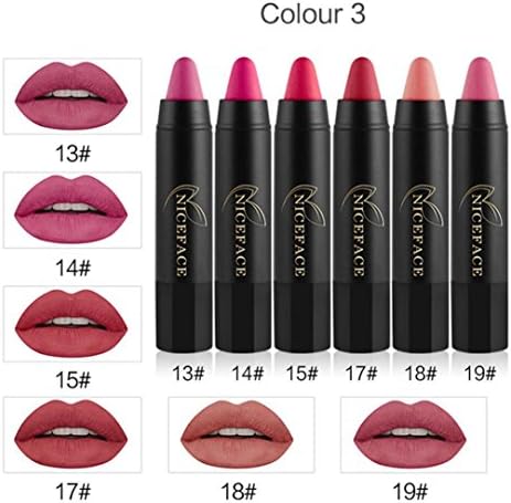 Women 6Pcs Long-lasting Velvet Matte Lipstick , ONEMORES Pencil Lipstick Crayon Sexy Makeup Set (C)