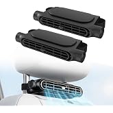 2Pack Car Seat Fan, Bladeless Dual Airflow, USB Powered for Car Headrest | For front &amp; back car seats, no built-in battery, non-rechargeable, 3 Speed quiet, fits 4.92&ndash;6.9 in headrest posts