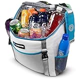 Insulated Cooler and Beach Bag – 24 Can, Large 26L Mesh Pocket, Collapsible Beach Tote by Wildhorn
