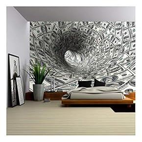 Dollars Funnel. - Removable Wall Mural | Self-Adhesive Large Wallpaper - 66x96 inches