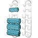 mDesign Steel Wall Mount Towel Rack with 6 Compartments - Towel Holder and Towel Storage Shelf Organizer for Bathroom, Powder Room - 2 Pack - Chrome