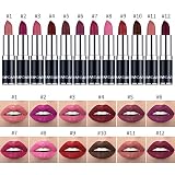 BONNIESTORE 12 Pcs Matte Lipstick Set, Waterproof Long Lasting Moisturizer Matte Lip Sets for Women Makeup