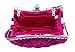 Chicastic Pleated and Braided Rhinestone studded Wedding Evening Bridal Bridesmaid Clutch Purse - Fuchsia Pink