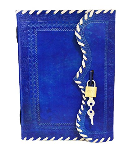 Genuine Leather Journal Vintage Antique Style Organizer Blank Notebook Secret Diary Daily Journal Personal Diary - Blue Genuine Leather Journal Vintage Antique Style Organizer Blank Notebook Secret Diary Daily Journal Personal Diary - Blue