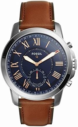 フォッシル（FOSSIL） ユニセックス ハイブリッドスマートウォッチ Q GRANT（Q グラント） 【型番：FTW1122】【ブルー×ブラウン/＊＊】