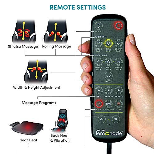 Back Massage Chair | Shiatsu, Vibration and Rolling Massage with Soothing Heat | Customizable Multi-Zone and Spot Massage with 3 Programs | Black - Thumbnail 2