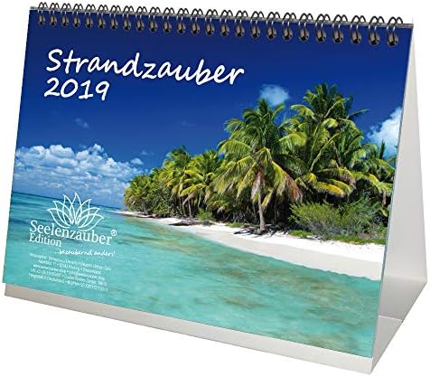 Beach Magic – DIN A5 – Premium Desktop Calendar Calendar 2019 – Strand –  – Paradise Dream Beach – Beach; Holiday; Meer; Gift Set with 1 Greeting Card – Christmas Card Edition and Soul Magic