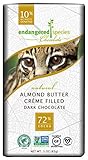 Endangered Species Chocolate Creme Filled Dark Chocolate Bar 72% Cocoa Almond Butter -- 3 oz