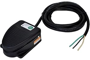 SSC Controls F200-1502 Foot Switch, Momentary Action, 8-ft Cable with Leads, Electrical, Die-Cast, Single Pedal, Made in USA