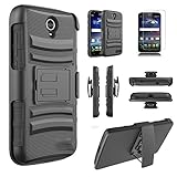 Volt Case, LG Volt LS740 Case, Starshop Full Protection Dual Layers Hybird Case with Kickstand and Locking Belt Swivel Clip Black