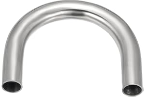 PATIKIL 180 Degree Sanitary Extended Pipe, 3/4inch OD U Mandrel Bend Elbow Exhaust Pipe Straight Connector 304 Stainless Steel Extended Pipe for Welding Modified Stair Handrail HVAC