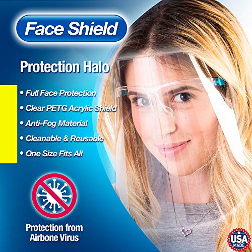 ArtToFrames Protective Face Shield 10 Pack, Fully Transparent Face and