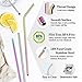 JOYECO Stainless Steel Straws Metal Reusable for 20oz Tumblers Rumblers Drinking Beverage Set of 24, Rose Copper