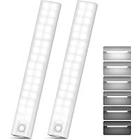 10” Under Cabinet Lights, 68LEDS Motion Sensor Light Indoor, Rechargeable Battery Magnetic Closet Light, Wireless Under Count
