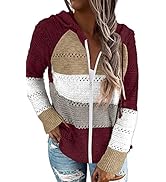 NEYOUQE Womens Long Sleeve Color Block Pullover/Cardigan Sweaters Striped Tops Casual Hoodies Swe...