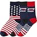 TANGDIAABBCC Petoor Cloudy Come CoN 6 Pairs Donald Trump 2020 Socks American Flag Socks for President Trump Election Father's Gift