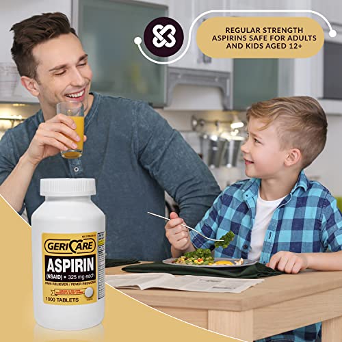 GeriCare Aspirin Tablets 325mg Pain Reliever And Fever Reducer