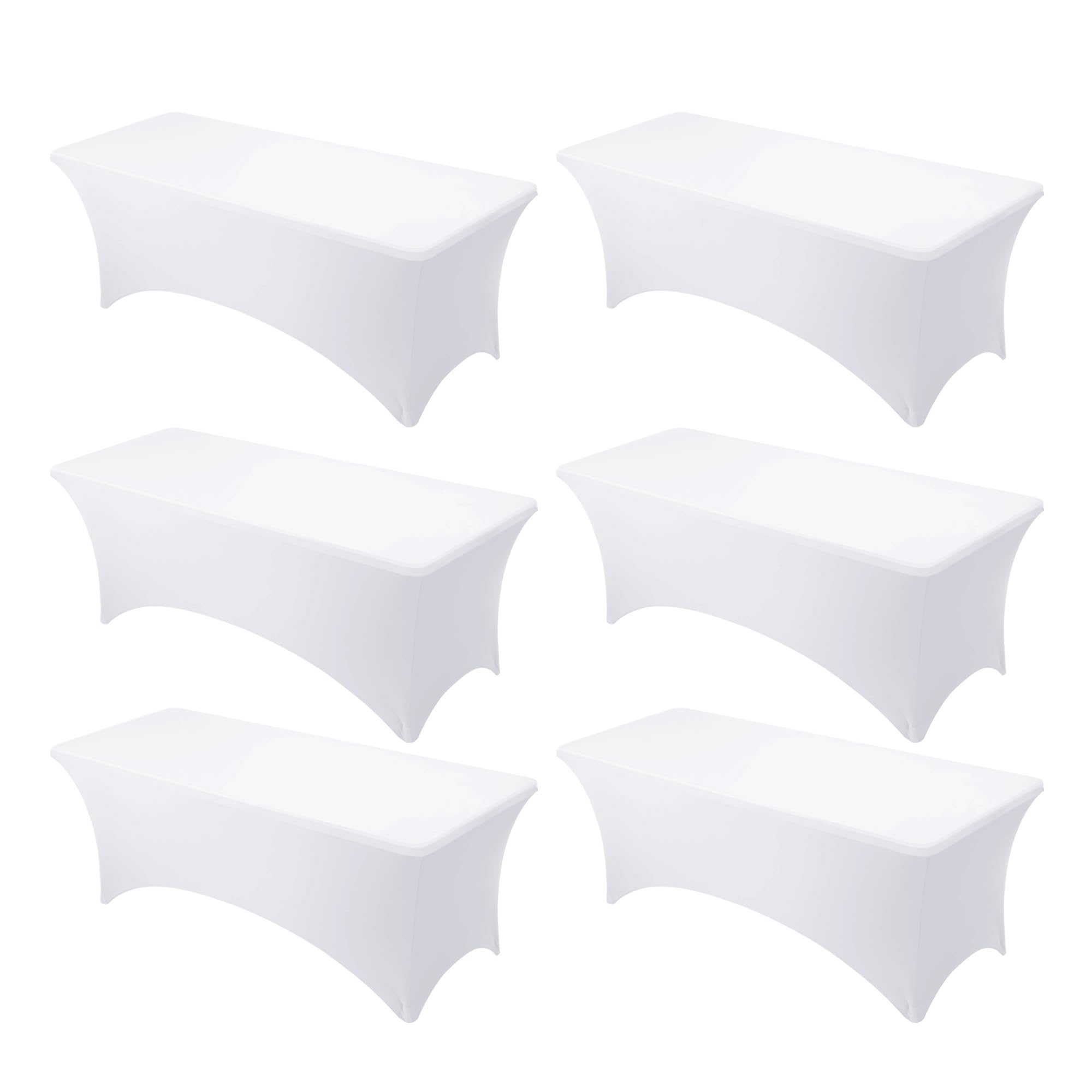 Photo 1 of ** ONLY 2**
Dailyset 6-Pack Premium White Spandex Tablecloths for 8ft Rectangle Tables, Stain & Wrinkle-Resistant, Washable Stretch Polyester Fitted Table Cover for Weddings, Banquets, Trade Shows Events