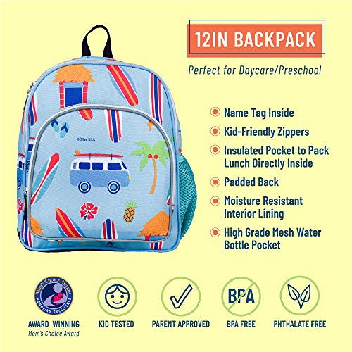 Wildkin 12 Inch Kids Backpack for Toddlers, Boys & Girls, 600 Denier