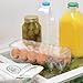 InterDesign Covered Egg Holder - Refrigerator Storage Container, 12 Egg Tray, Long, Clear