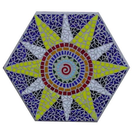 Jennifers Mosaics 16" Hexagon Stepping Stone