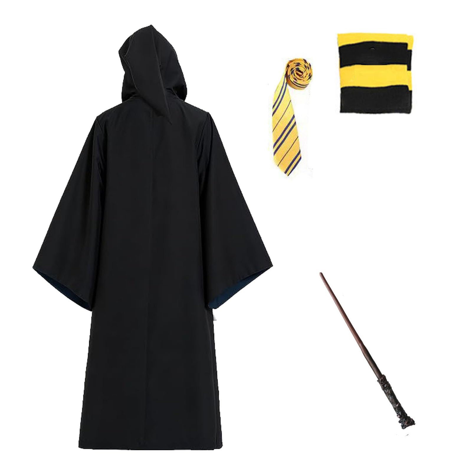 Photo 1 of ***MISSING ROBE*** OYYJIG Magician Robe for Adult Teens, Wizard School Costume for Men Women,Four Magic College Styles Cloak Witch Hooded Cape (Yellow, XXL)