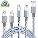 USB Type C Cable,USB Certified Type C Cable, USB C to USB A Charger (2x3FT 2x6FT 10FT, 5 Pack), Nylon Braided Fast Charging Cord for Samsung Galaxy S10 S9,LG G6,Pixel XL,Note 9/8 GrayWhite