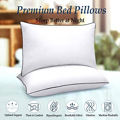 Coolzon Bed Pillows for Sleeping Standard Pillow Set of 2, Gel Pillow Home & Hotel Collection