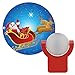 Projectables 11360 Santa & Reindeer LED Plug-In Night Light, Auto On/Off, Light Sensing, Projects Christmas Image of Santa Claus and Reindeer on Ceiling, Wall or Floor