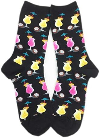 Aesthetinc Cocktail Drink Coffee Pizza Shrimp Veggie Junk Food Novelty Cotton Socks
