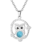 Dreamtimes Elegant Owl Pendant Necklace for Women Stainless Steel Wisdom Owl Necklace Animal Pendant Necklace Jewelry