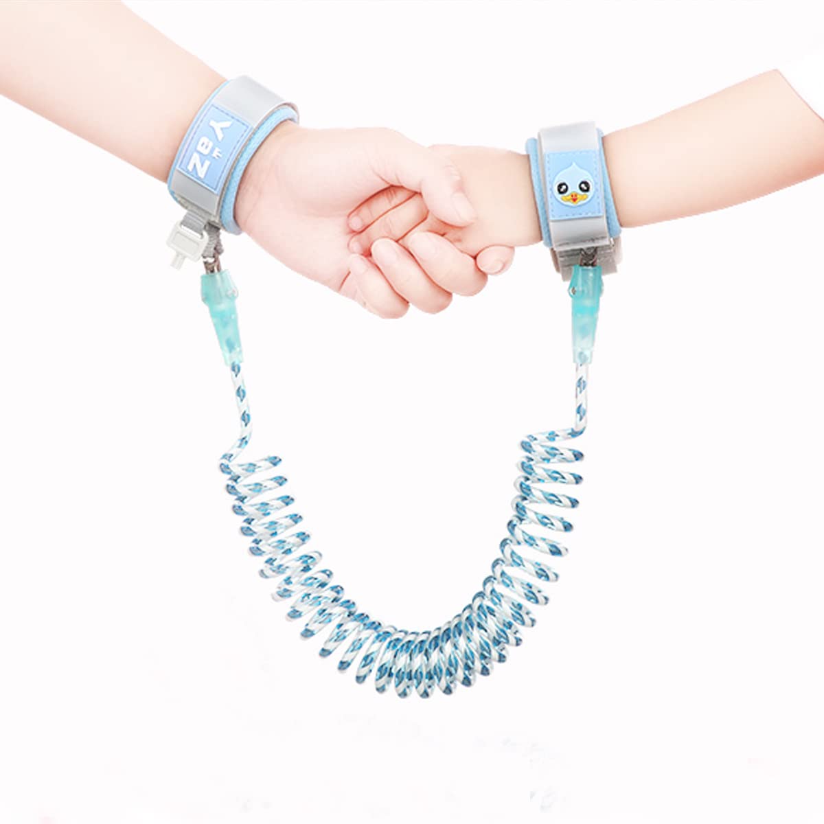 Eidyer Anti Lost Safety Wrist Link Belt, Children Harness Belt Safety Adjustable 1.5M/4.92ft Baby Toddler Reins Safety Strap Leash Walking Hand Belt Elastic Wire Rope Fluorescent and Security Lock