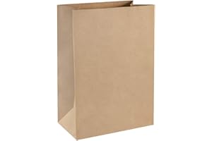 BagDream Grocery Bags 12x7x17 Inches 50Pcs Heavy Duty Kraft Brown Paper Grocery Bags Durable Kraft Paper Bags, Paper Barrel S